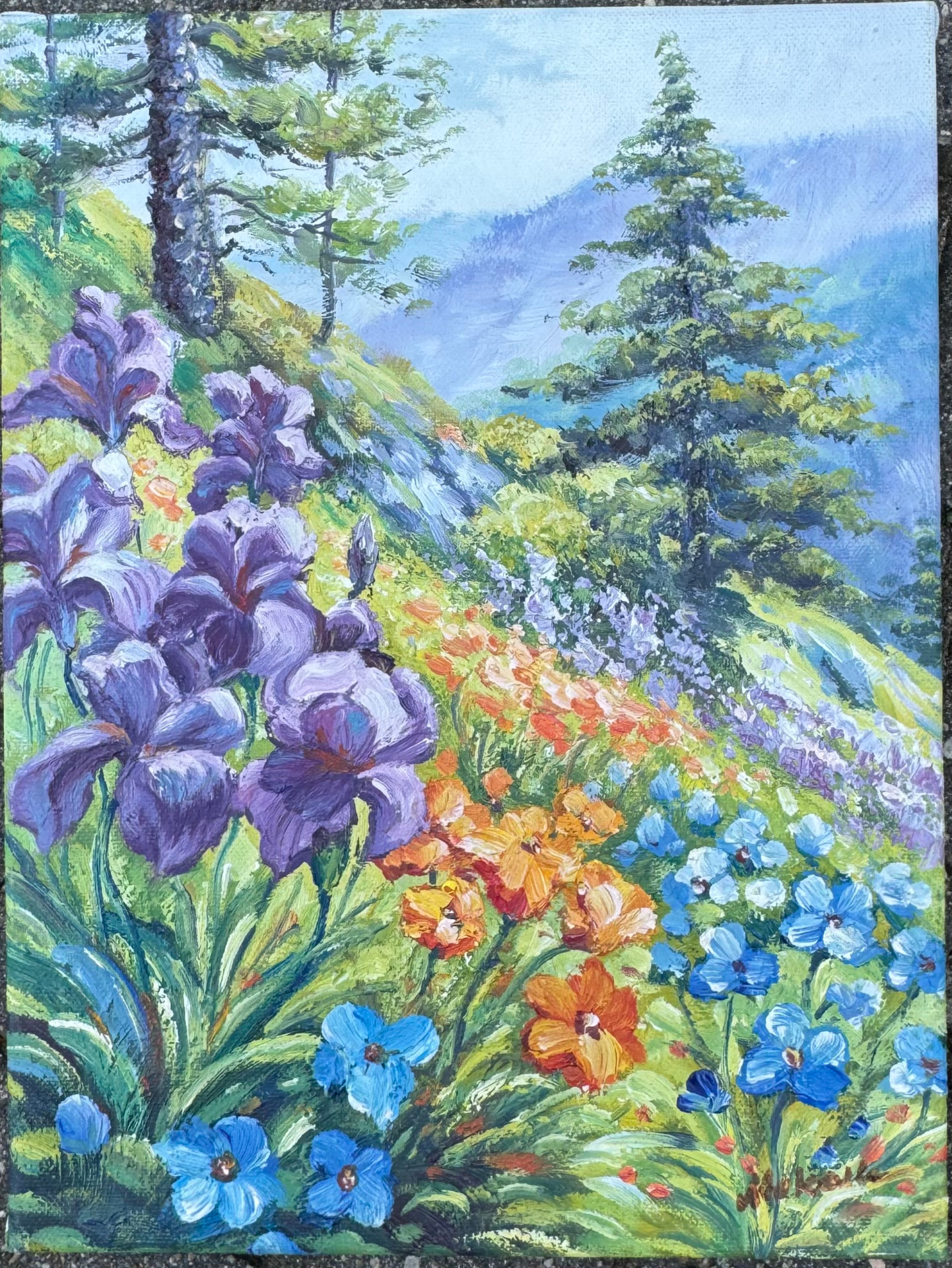 Irysy nad jeziorem