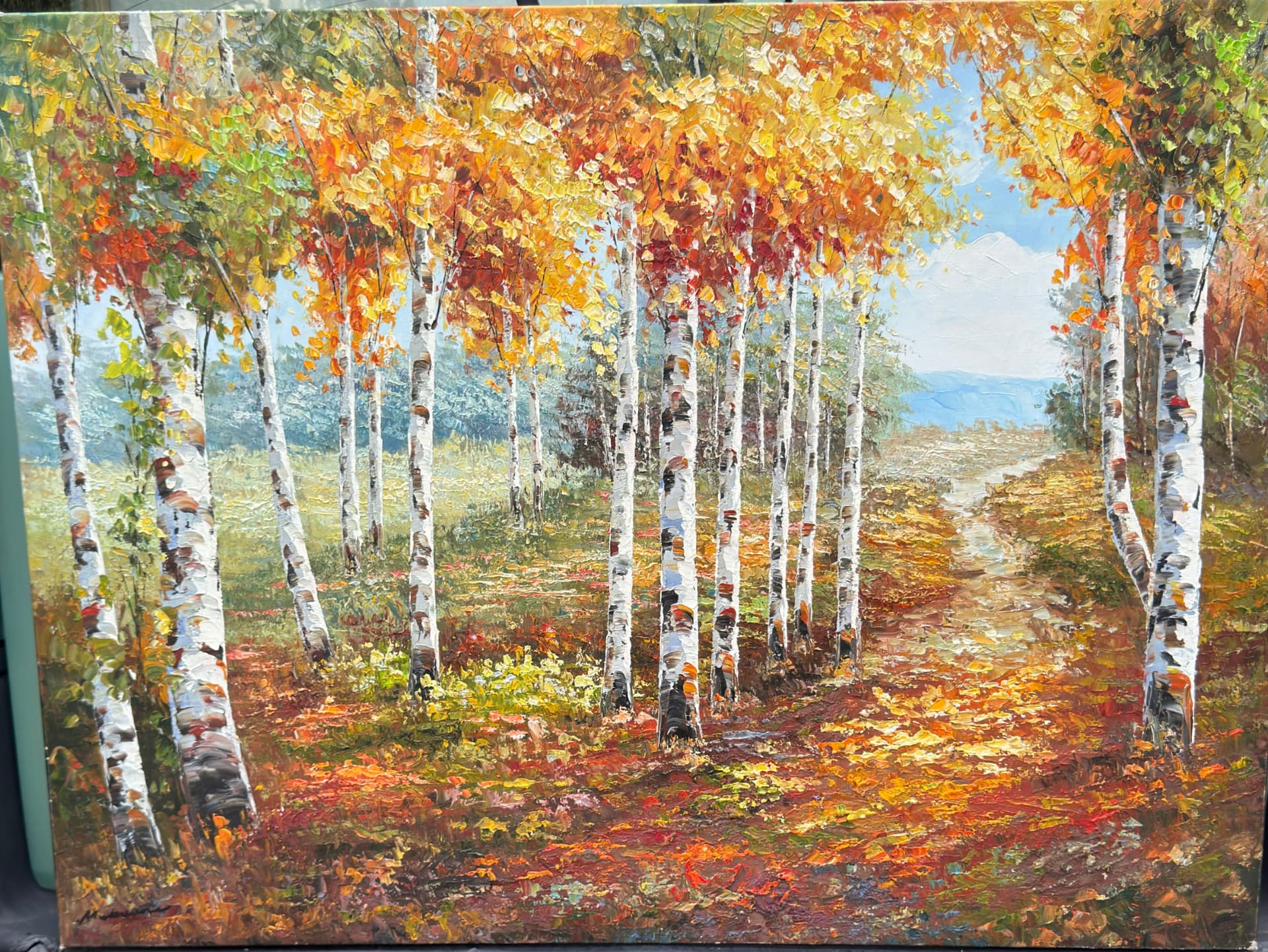 Brzozowy gaj jesienia